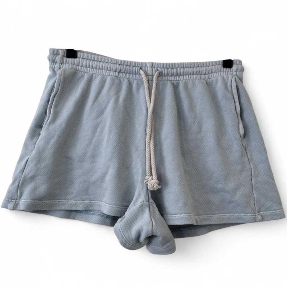 Womens Small Universal Thread Light Blue Sun Washed French Terry Shorts Mid Rise